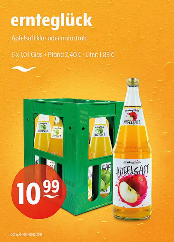 Bild 1 von ernteglück Apfelsaft klar oder naturtrüb