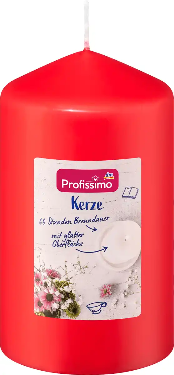 Bild 1 von Profissimo Stumpenkerze 140/80 Mohnrot