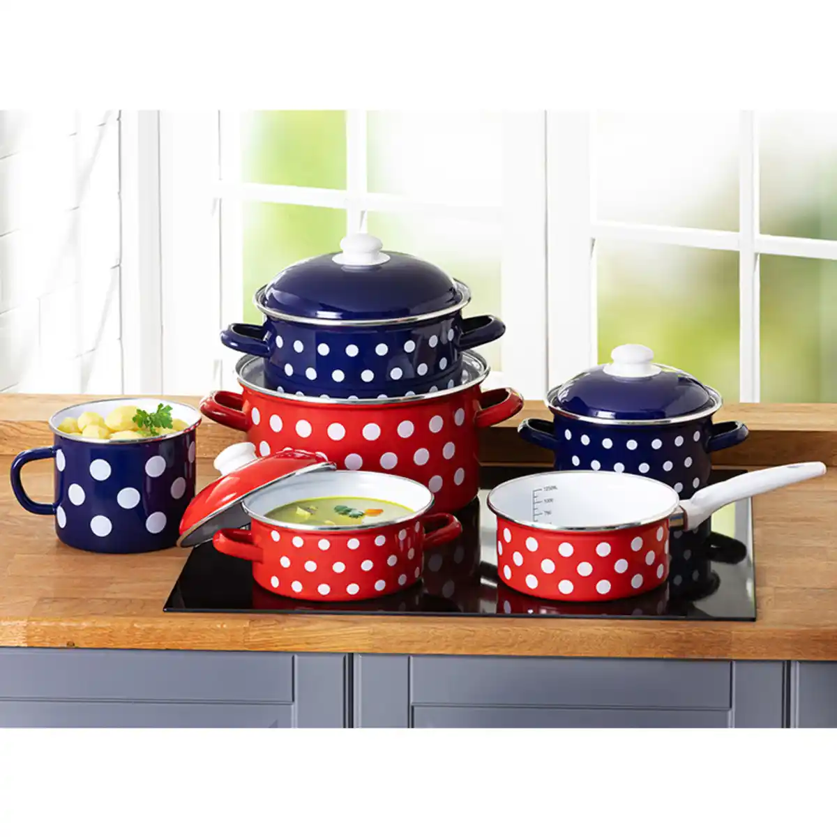 Bild 1 von Casa Royale Emaille-Kochtopf "Dots"