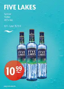FIVE LAKES Special Vodka 40 % Vol.