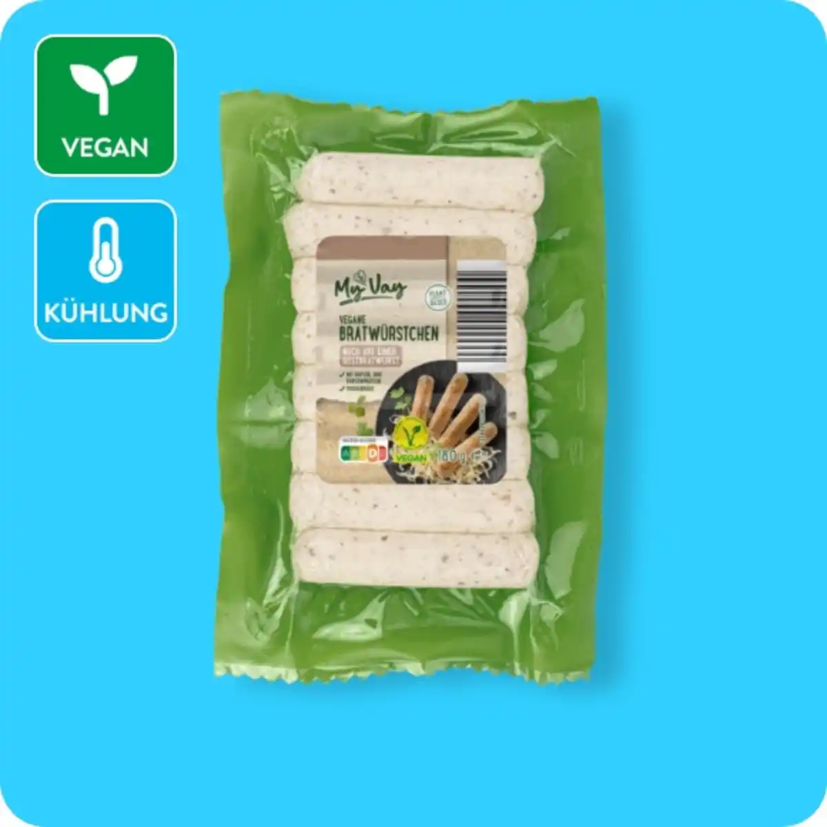 Bild 1 von MYVAY Vegane Grillwürste, Vegane Bratwürstchen