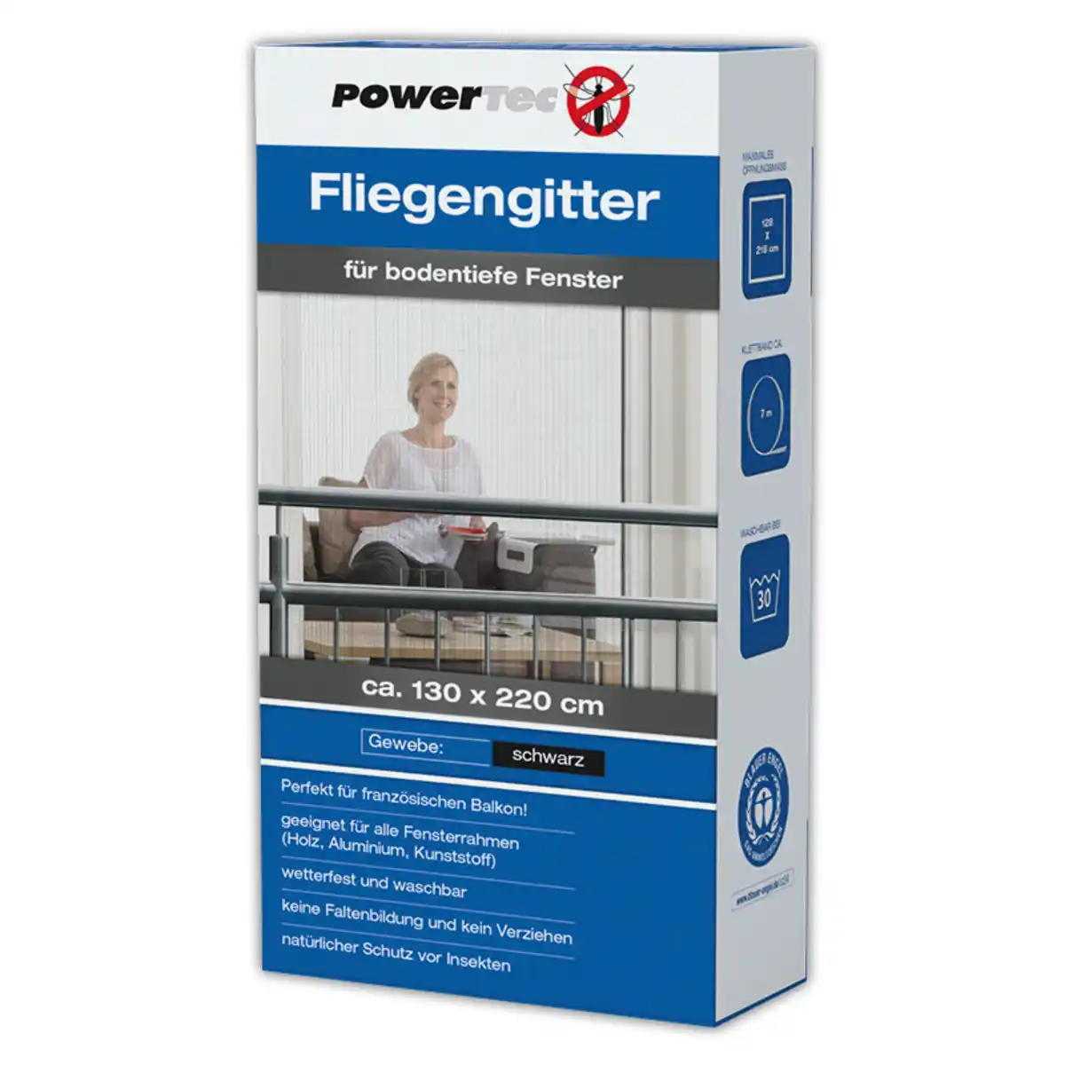 Bild 1 von Powertec Insect Fliegengitter für bodentiefe Fenster