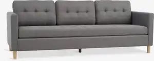 Sofa FALSLEV 3-Sitzer grau Stoff