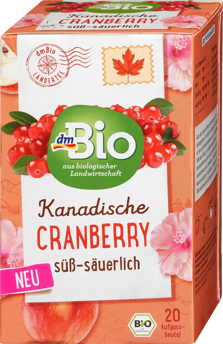 Bild 1 von dmBio Früchtetee Kanadische Cranberry (20 Beutel)