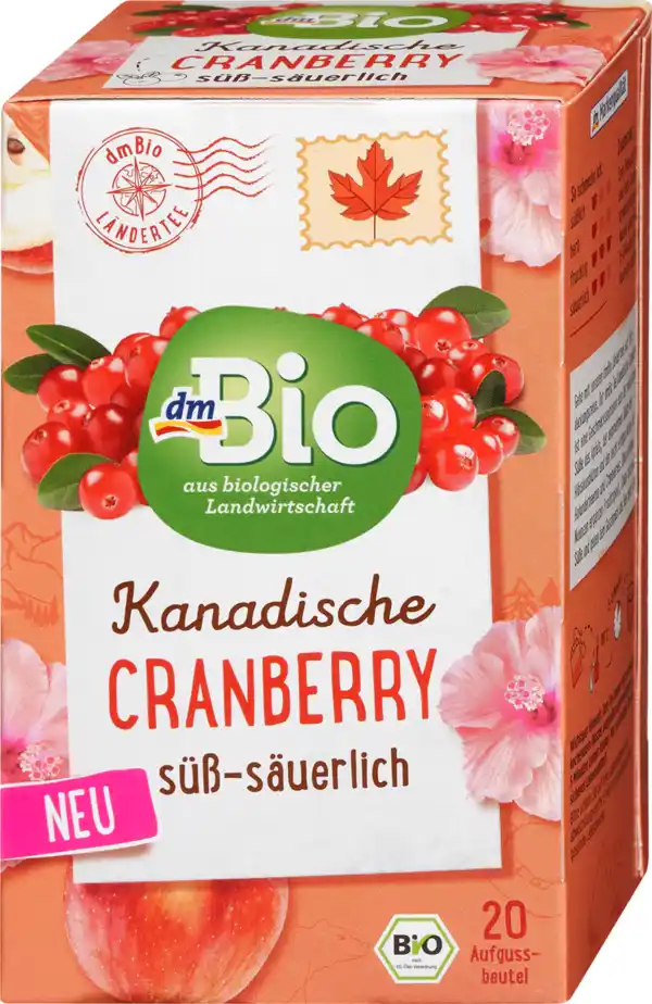 Bild 1 von dmBio Früchtetee Kanadische Cranberry (20 Beutel)