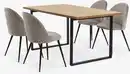 Bild 1 von AABENRAA L160 Tisch eiche + 4 KOKKEDAL Stühle Samt grau