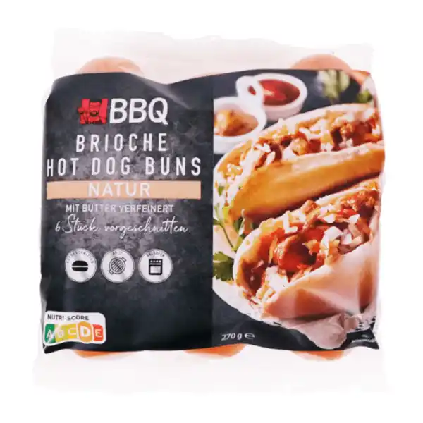 Bild 1 von BBQ Brioche-Hot-Dog-Buns 270g
