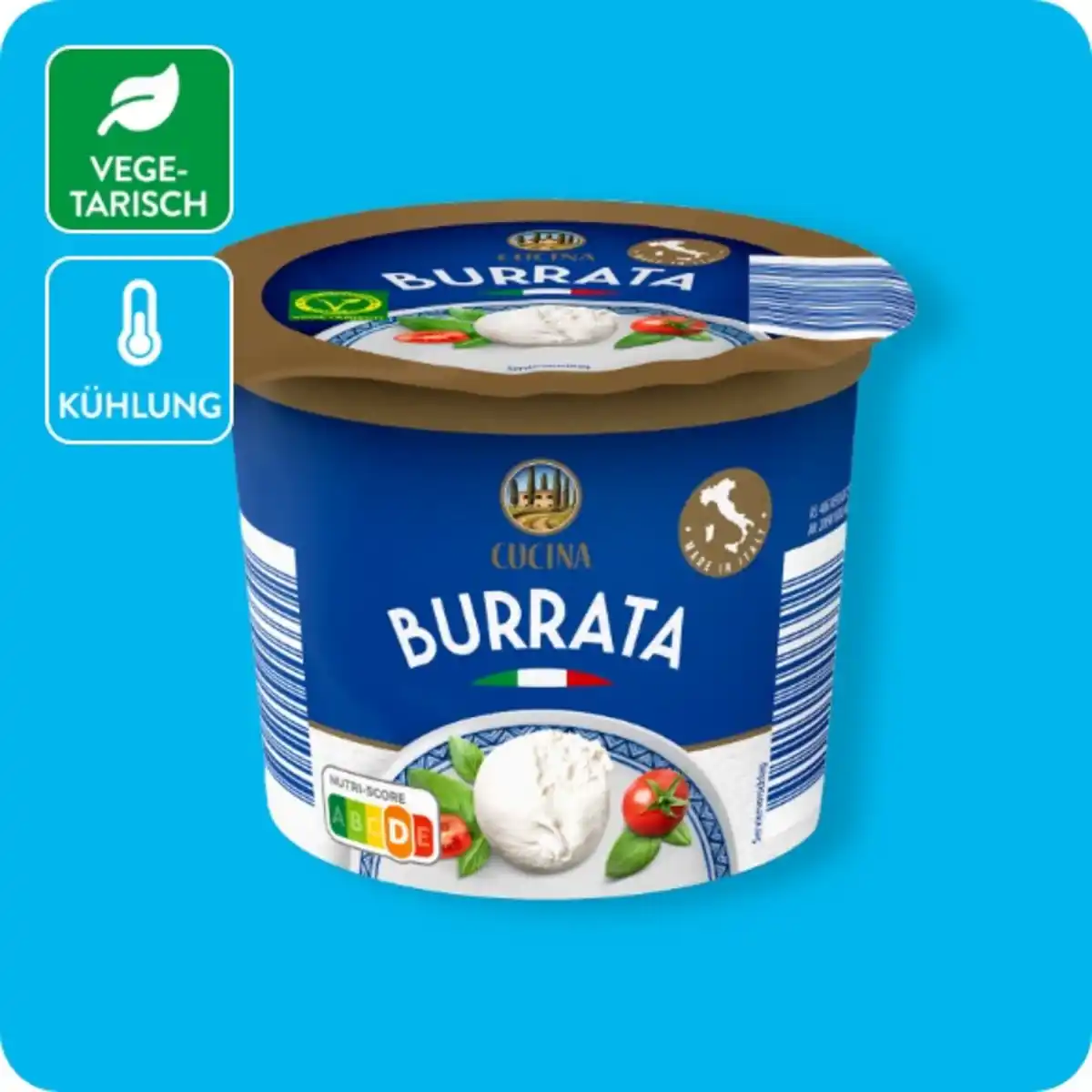 Bild 1 von CUCINA Burrata, 125 g Abtropfgewicht