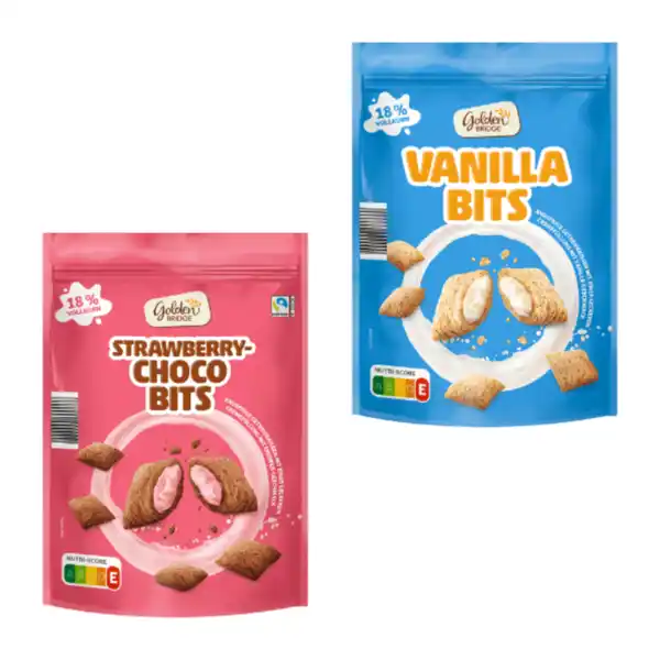 Bild 1 von GOLDEN BRIDGE Vanilla- / Strawberry-Choco-Bits 350g