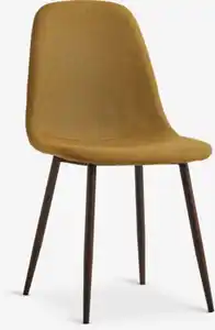 Esszimmerstuhl JONSTRUP Stoff curry/eichefarben dunkel