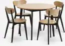 Bild 1 von JEGIND Ø105 Tisch eiche + 4 JEGIND Stühle eiche/schwarz