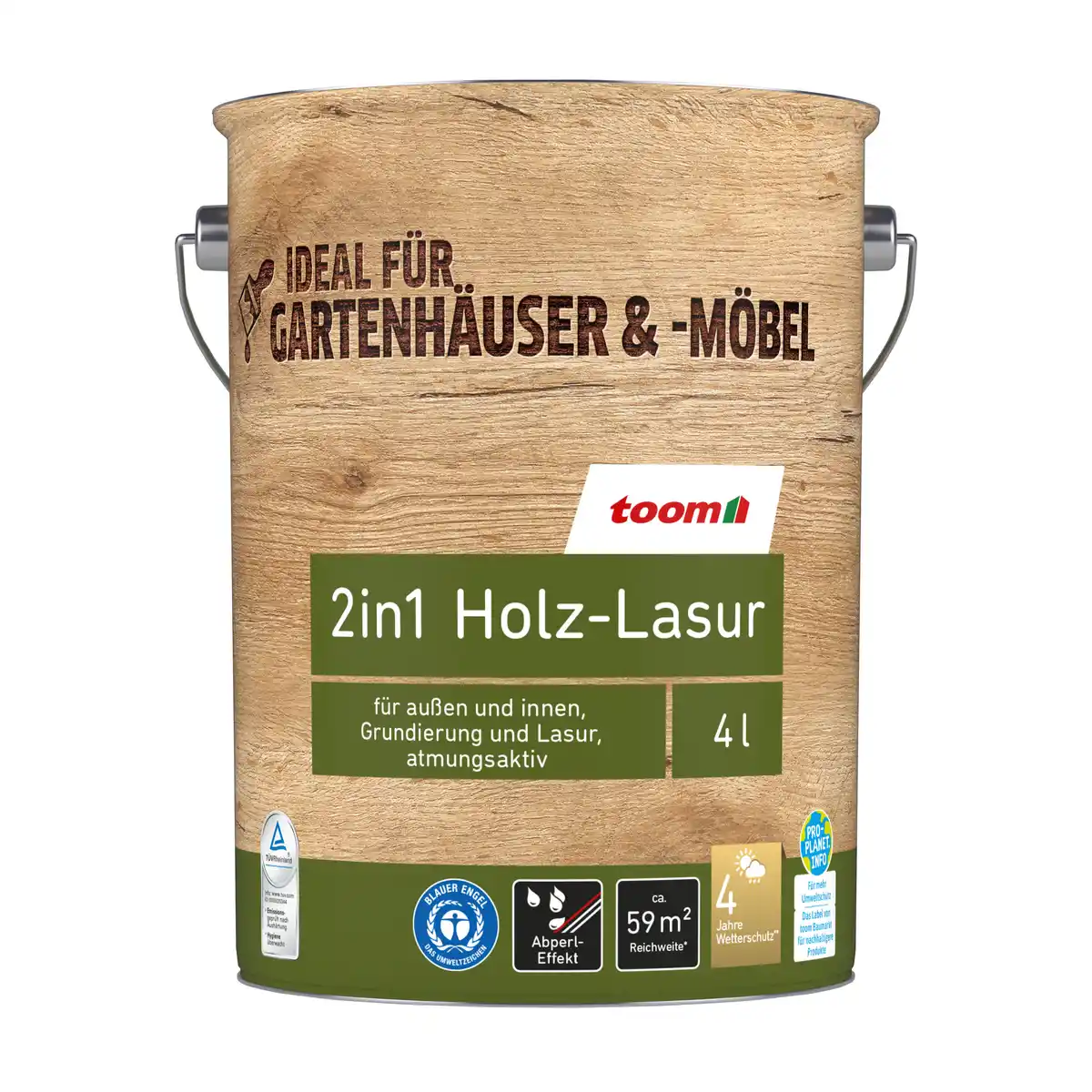 Bild 1 von toom 2in1 Holzlasur silbergrau 4 l