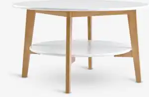 Couchtisch JEGIND Ø80 m/Ablage weiß/natur