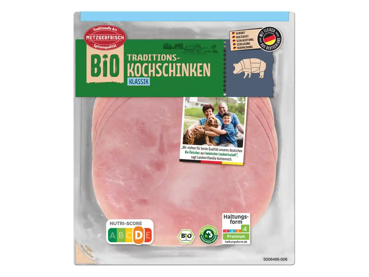 Bild 1 von Metzgerfrisch Bio Traditions-Kochschinken/-Kassler,  100 g