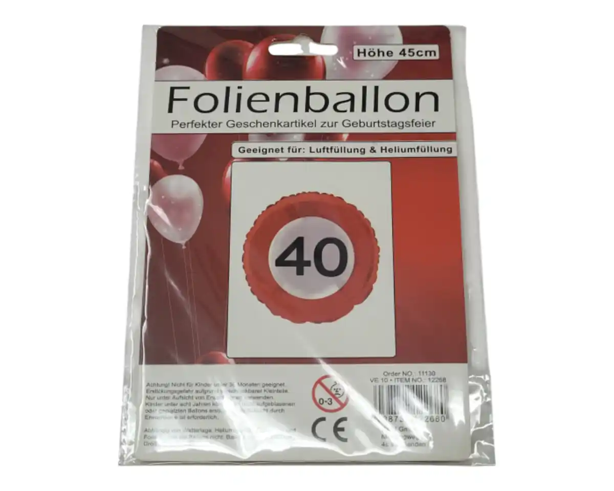 Bild 1 von Folienballon 40 Verkehrsschild, Ø=45cm