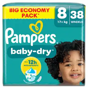 Pampers BABY DRY Windeln Gr.8 Extra Large 17+kg Big Pack, 38 Stk