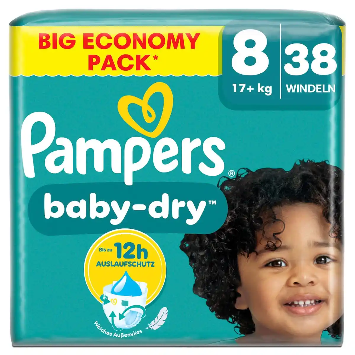 Bild 1 von Pampers BABY DRY Windeln Gr.8 Extra Large 17+kg Big Pack, 38 Stk