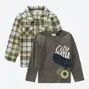 Bild 2 von Kinder-Jungen-Set mit Karo-Hemd und Shirt, 2-teilig