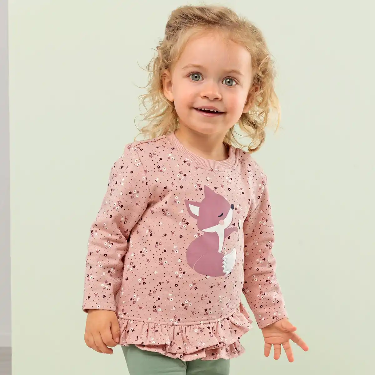 Bild 1 von Baby-Mädchen-Sweatshirt mit Rüschen