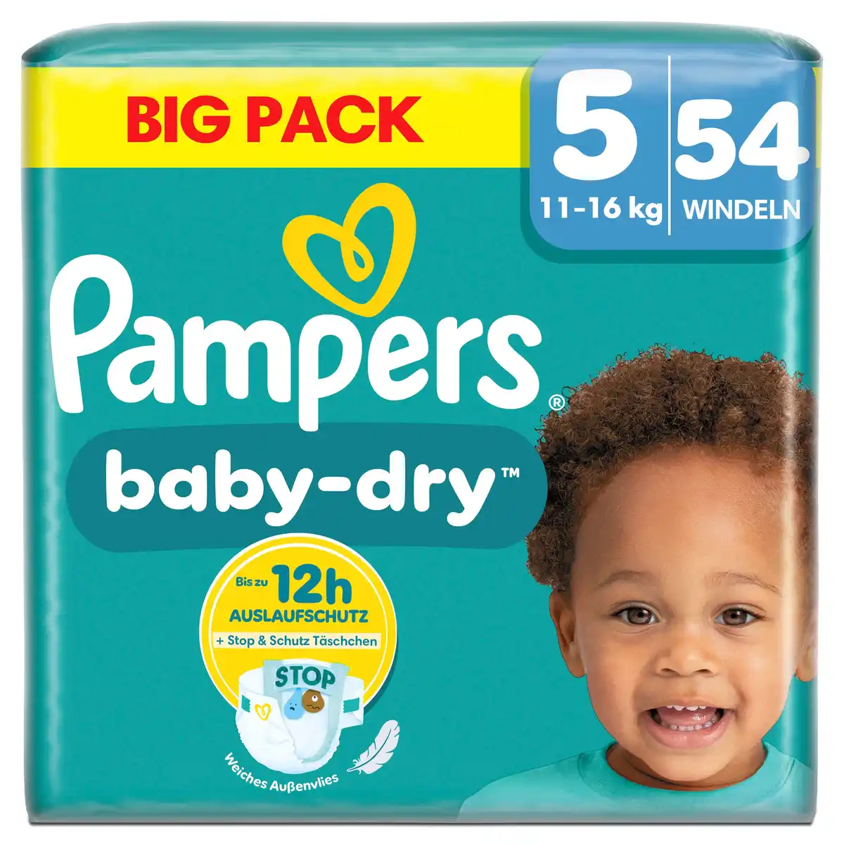 Bild 1 von Pampers Baby Dry Windeln Gr.5 Junior 11-16kg BigPack, 54 Stk