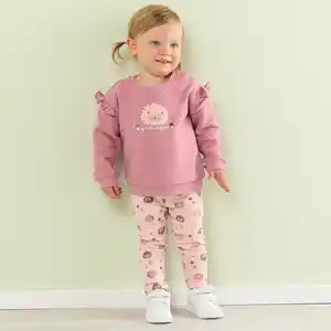 Baby-Mädchen-Set mit Igel-Motiv, 2-teilig
