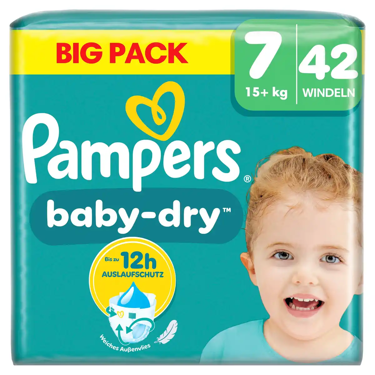 Bild 1 von Pampers Baby Dry Windeln Gr.7 Extra Large 15+kg Big Pack, 42 Stk