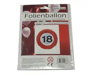 Folienballon 18 Verkehrsschild, Ø=45cm