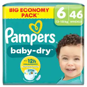 Pampers Baby Dry Windeln Gr.6 Extra Large 13-18kg Big Pack, 46 Stk