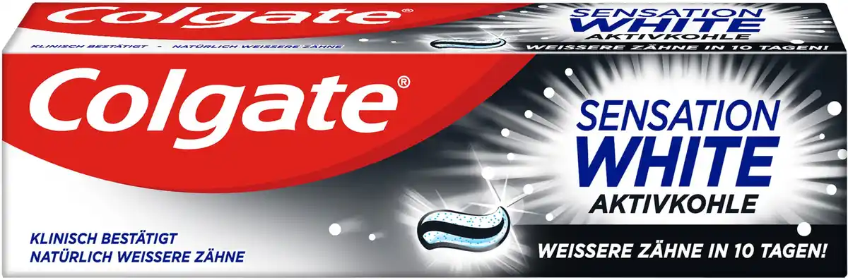 Bild 1 von Colgate Sensation White Aktivkohle Zahnpasta, 75 ml