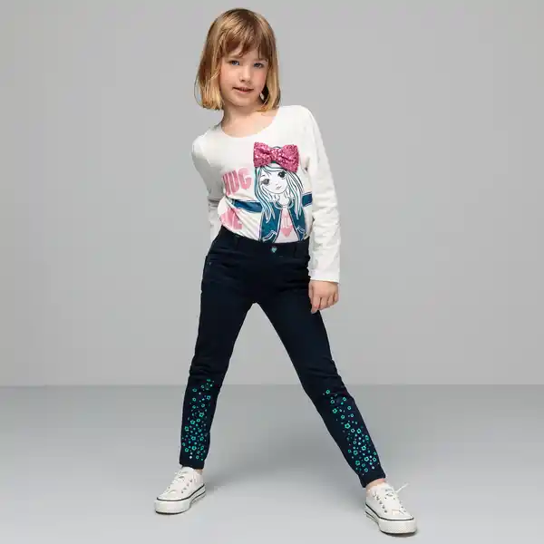 Bild 3 von Kinder-Mädchen-Sweatleggings mit Stickerei