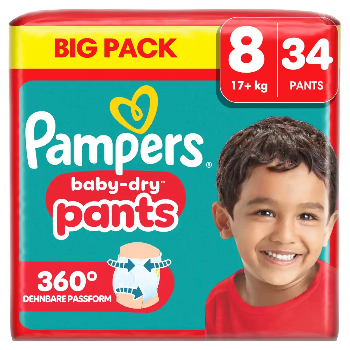 Bild 1 von Pampers Baby Dry Pants Windeln Gr.8 Extra Large 17+kg Big Pack, 34 Stk