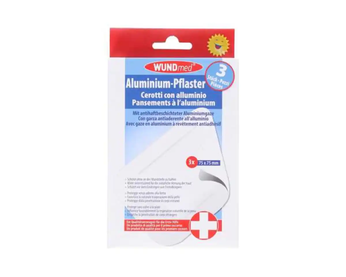 Bild 1 von WUNDmed®  Aluminium-Pflaster 75 x 75 mm 3er