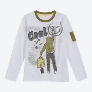 Kinder-Jungen-Langarmshirt in Mélange-Optik