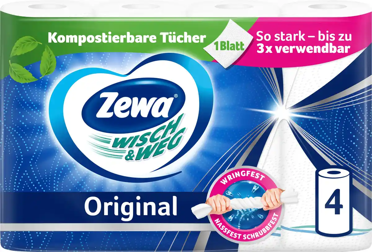 Bild 1 von ZEWA Wisch & Weg Original Küchenpapier, 180 Stk