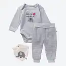 Bild 1 von Baby-Newborn-Set mit Elefanten-Motiven, 3-teilig