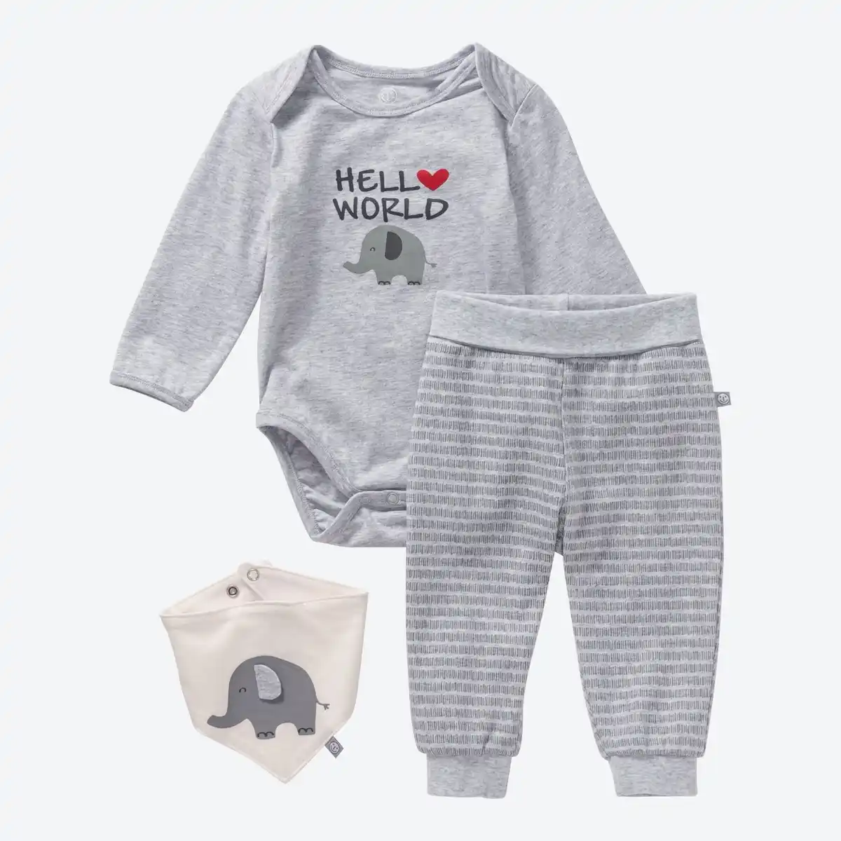 Bild 1 von Baby-Newborn-Set mit Elefanten-Motiven, 3-teilig