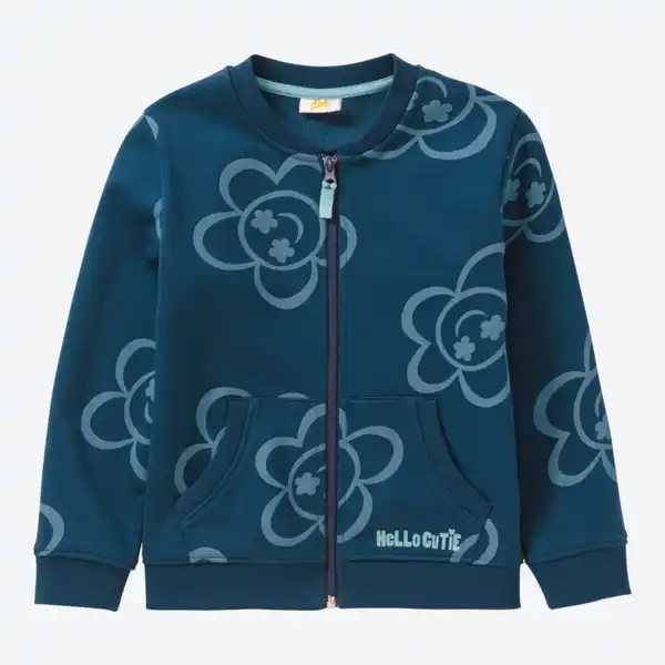 Bild 4 von Kinder-Mädchen-Sweatjacke mit Blumendruck