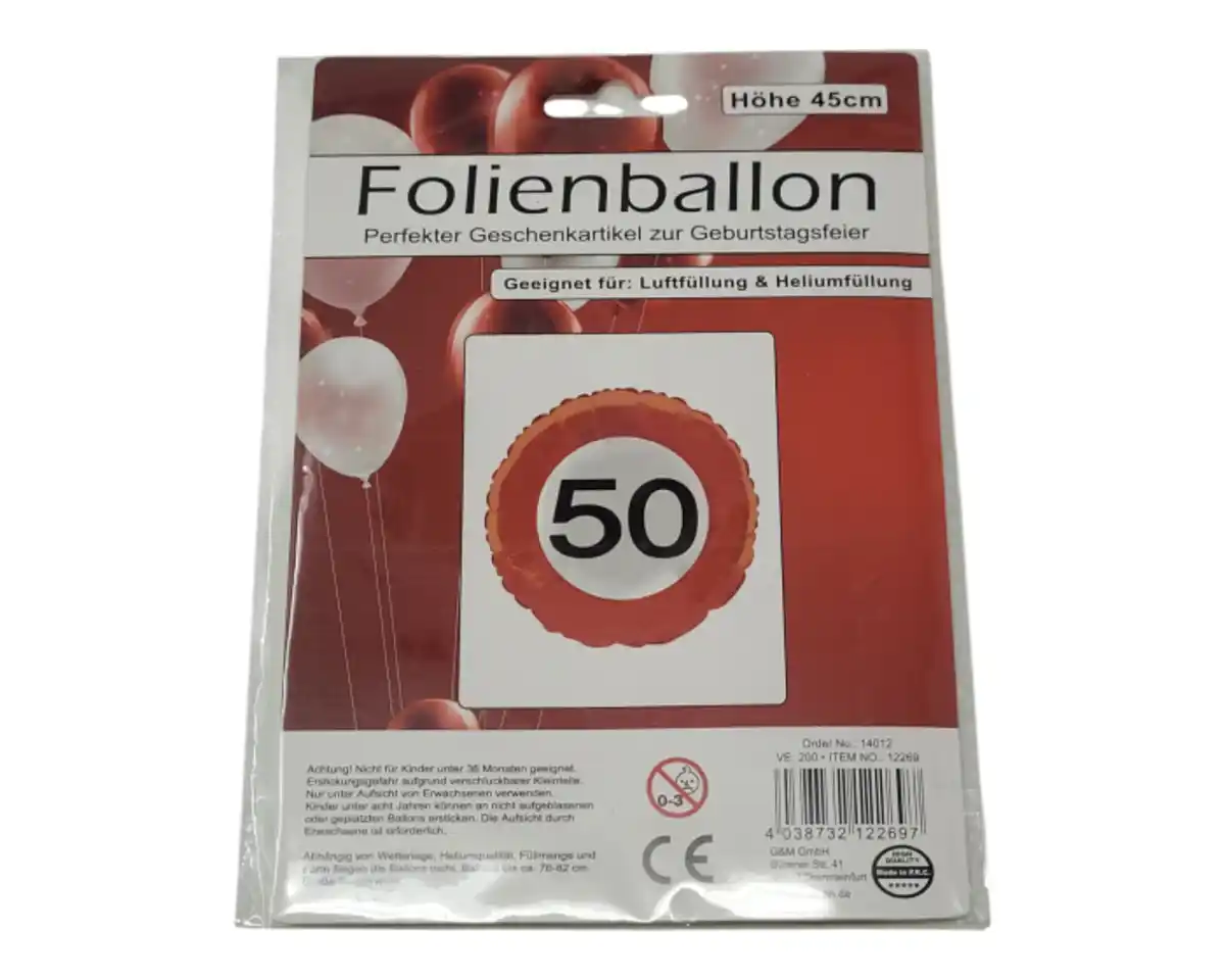 Bild 1 von Folienballon 50 Verkehrsschild, Ø=45cm