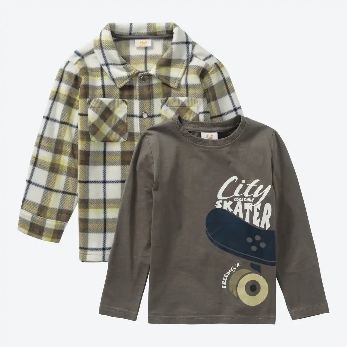 Bild 3 von Kinder-Jungen-Set mit Karo-Hemd und Shirt, 2-teilig