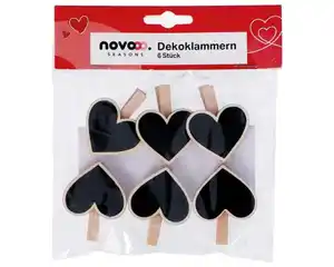 Dekoklammern Herz, beschreibbar