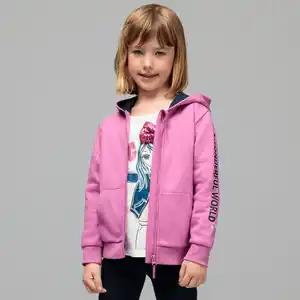 Kinder-Mädchen-Sweatjacke mit Kapuze