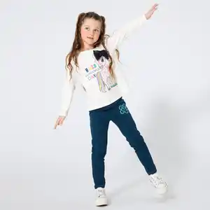 Kinder-Mädchen-Sweatleggings mit Stickerei