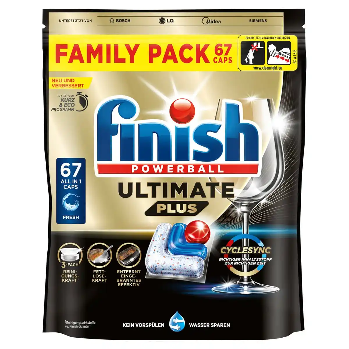 Bild 1 von Finish Spülmaschinentabs Ultimate Plus Fresh Caps Family Pack, 817 g