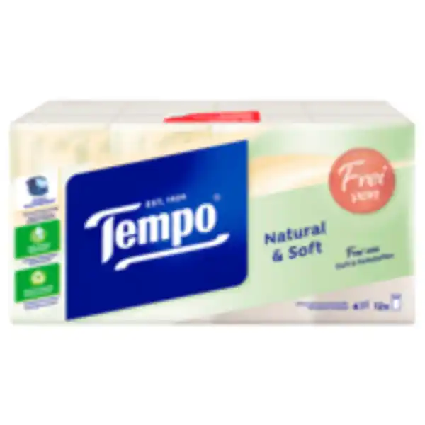 Bild 1 von Tempo Taschentücher Natural & Soft