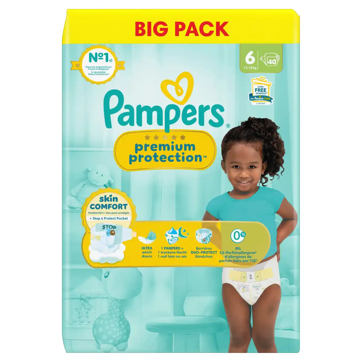 Bild 1 von Pampers Premium Protection Windeln Gr.6 Extra Large 13-18kg Big Pack, 40 Stk