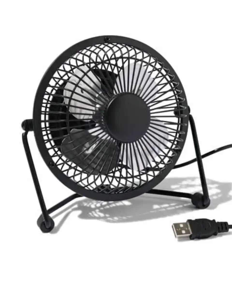 Bild 1 von Retro-Tischventilator, USB, schwarz, Ø 10 cm