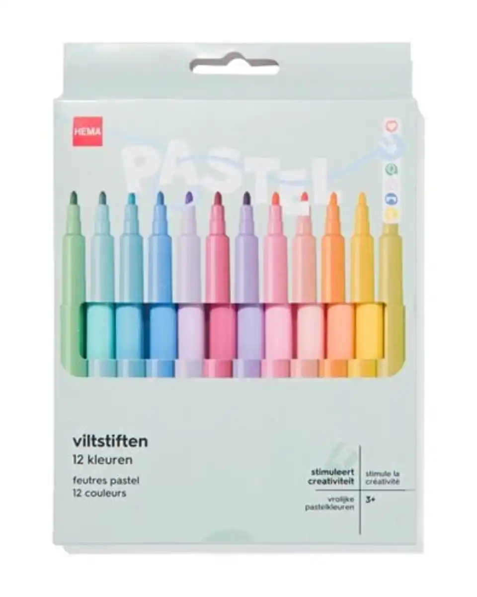 Bild 1 von 12er-Pack Fasermaler, Pastellfarben