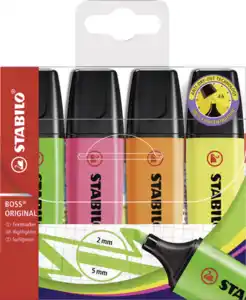 STABILO 4er Set Boss Original Textmarker