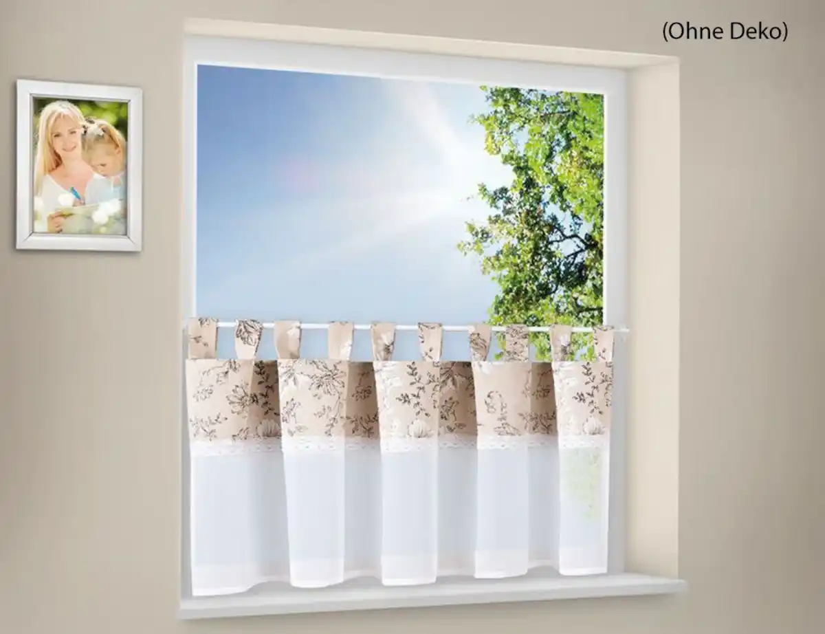 Bild 1 von Scheibengardine Floral Natur