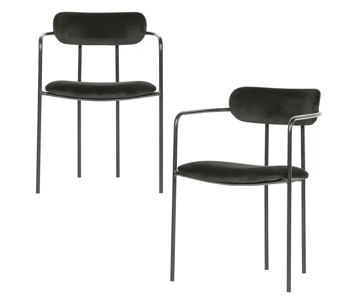 Bild 1 von Woood Esszimmerstuhl »Ivy«, 2er-Set, velvet schwarz